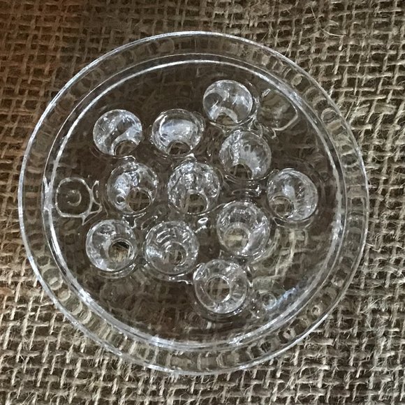 Vintage Floral Frog Clear Glass Flower Arranging - Picture 4 of 5